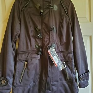 Black toggle hooded jacket